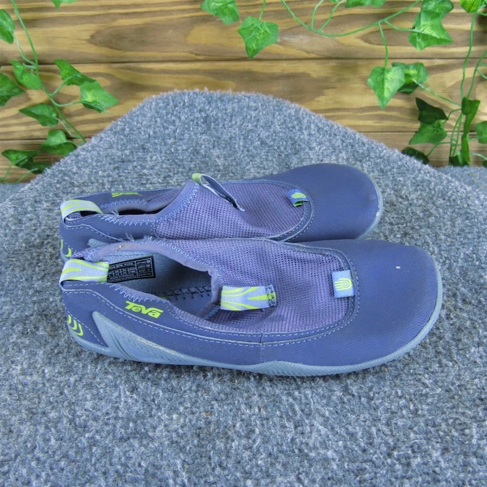 Teva Flat Aqua Sock‎ Girl Y 1 Medium Athletic Purple Synthetic Slip On
